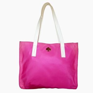 KATE SPADE Berry Street Elise Nylon Tote w/ Leather Straps Zinnia Pink Medium